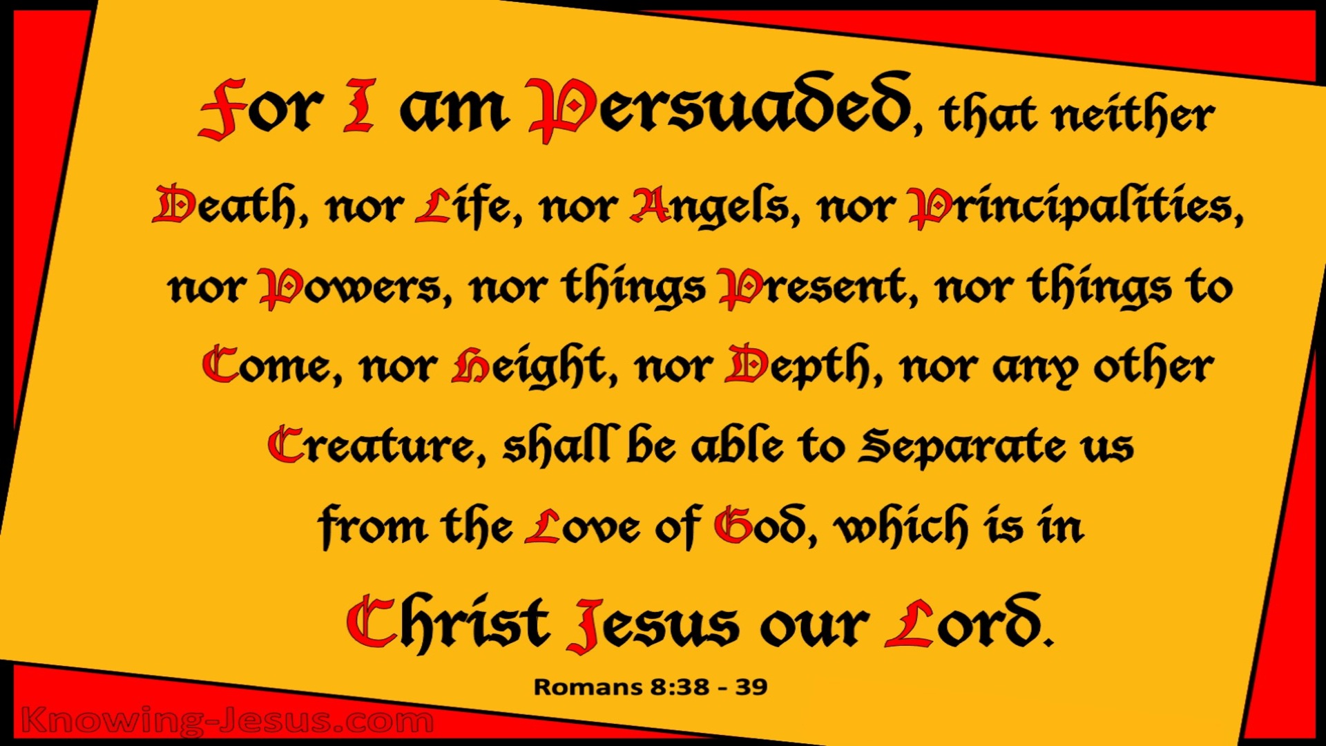 Romans 8:38 to 39 Nothing Can Separate Us From The Love Of God (black)